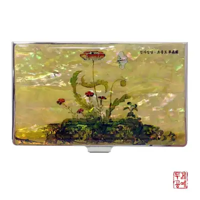 【申師任堂】草蟲図 - 芍薬と白い蝶 携帯名刺入れ