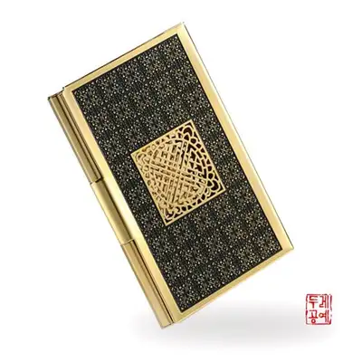 吉祥文透かし金属名刺入れ[ゴールド]