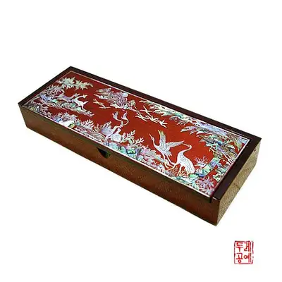 筆函[十長生 赤色光沢]