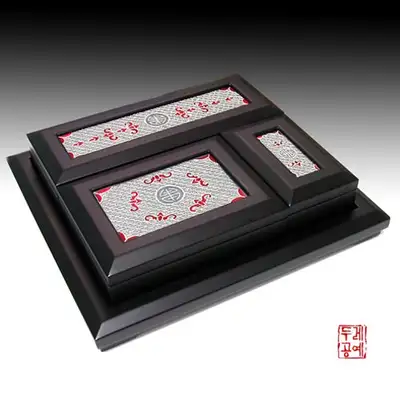 文房具セット【銀糸コウモリ文様】