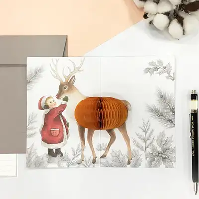 O-CHECK 弹出式卡片 POP UP CARD RUDOLPH 驯鹿