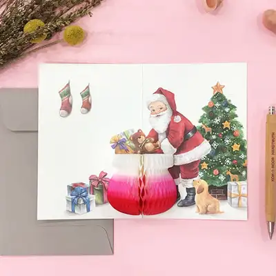 O-CHECK 弹出式贺卡 POP UP CARD 圣诞老人版