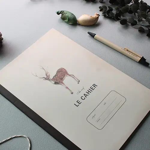 O-CHECK设计图形 NOTE L米色鹿笔记本 有线笔记本 — 2