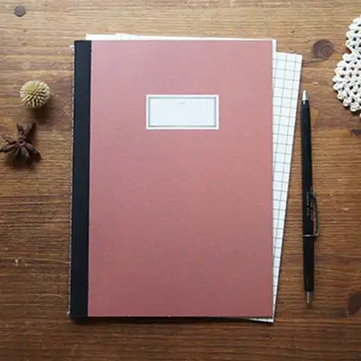 O-CHECK Stitch Notebook M Red (Wirebound)
