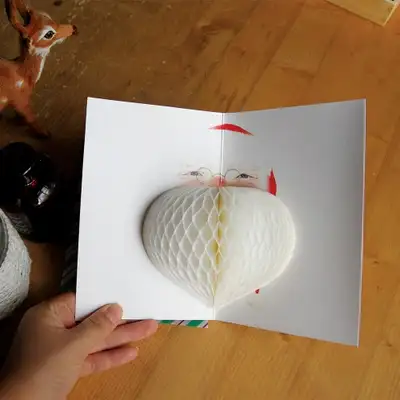 O-CHECK POP UP CARD Santa Christmas Santa Card