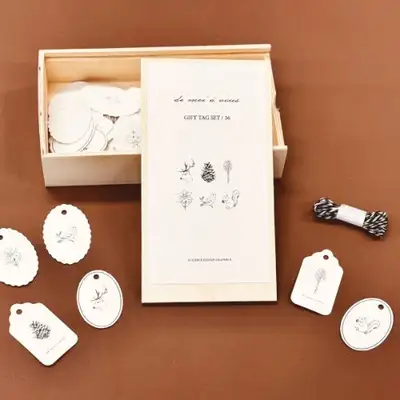 O-CHECK Gift Tags Natural 36-Piece Set