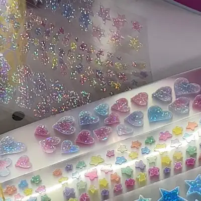 Huncci Market | Nonen Epoxy Sparkling Seal Stickers - Heart/Star/Glitter/Raindrops/Clover