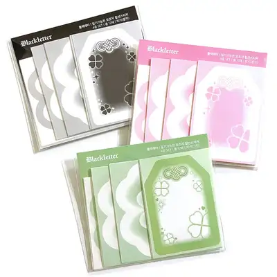 Black Letter | Matte Paper Sticker - Lucky (12 Sheets) (4 Types)