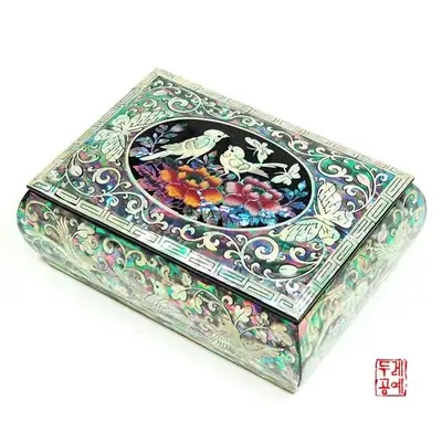 イジョ楕円花鳥文名刺入れ [黒]