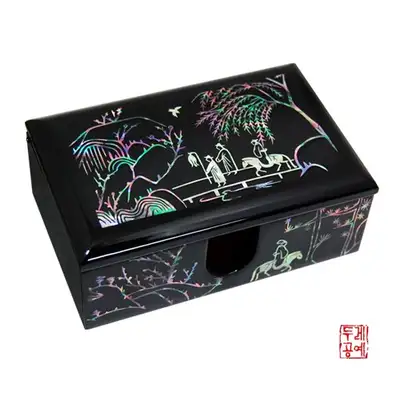 梅花草玉図 自動名刺ケース[黒]