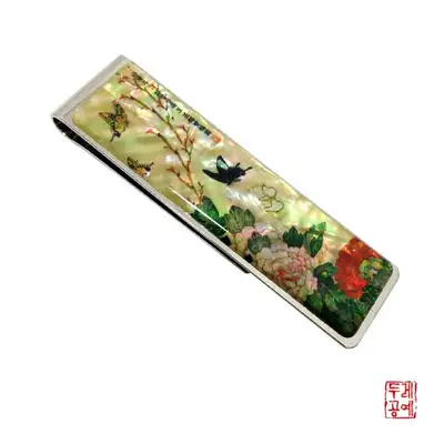 【南啓宇】花蝶図 - 牡丹と蝶 マネークリップ