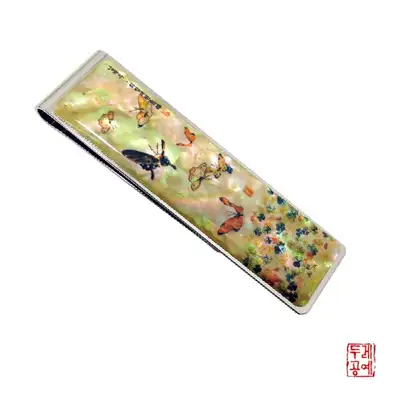 [ナムゲウ] 花蝶図 - クローバーと蝶マネークリップ