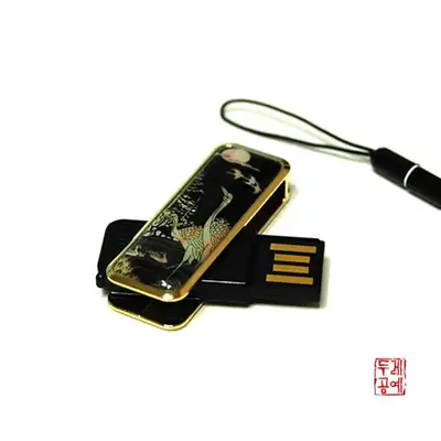 螺鈿 USBメモリ(4G) - 松鶴