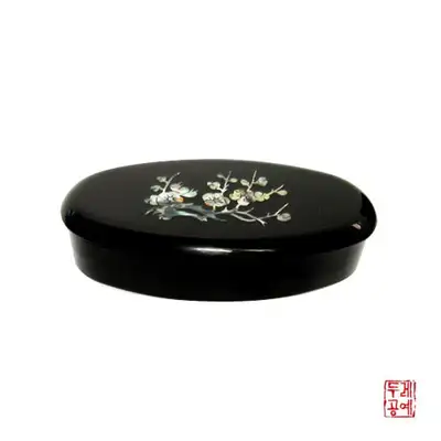 梅の花装飾小物入れ [黒]