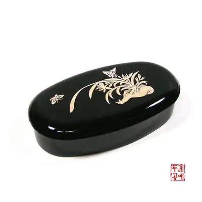 蘭の装飾小物入れ [黒]