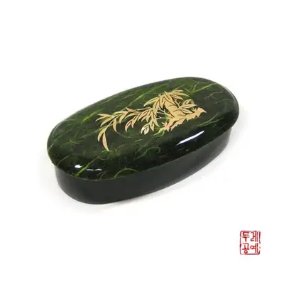 竹と韓紙の小物入れ [グリーン]