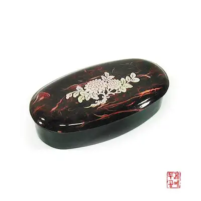 菊花韓紙小物入れ[朱紅]