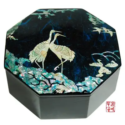 松鶴韓紙八角多用途箱