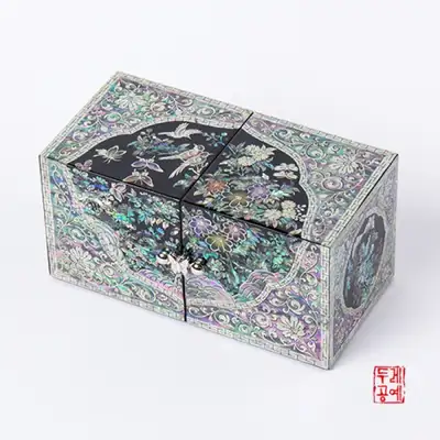 草花二柄双合(黒)