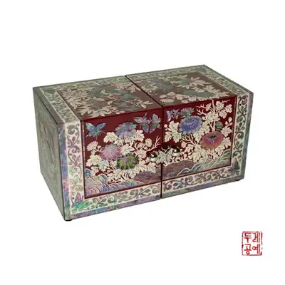 彩絵菊花双合 [大 - 朱合]