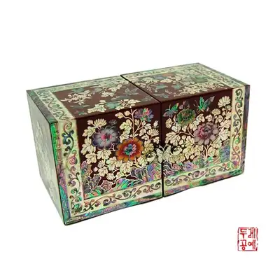 彩花菊花双合 [小 - 朱合]