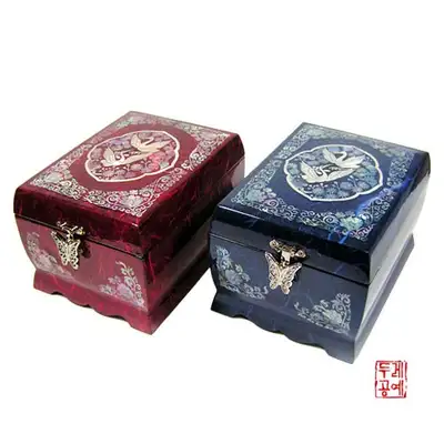 唐草双鶴韓紙オルゴール宝石箱