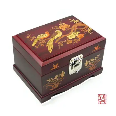 木象嵌宝石箱 梅鳥文