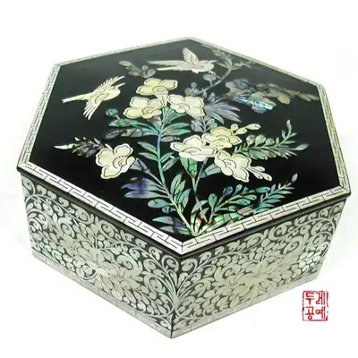 螺鈿六角箱（鳥）