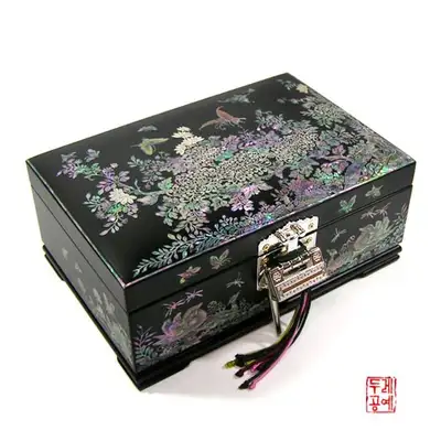 刺繡菊文ジュエリーボックス