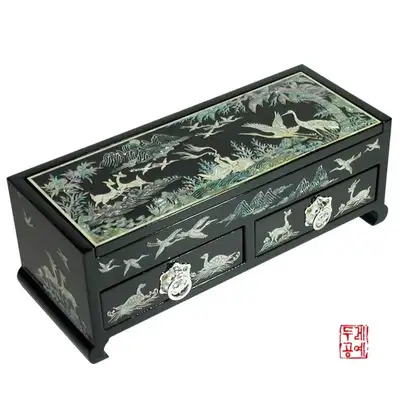 文箱形ジュエリーボックス[松鶴]