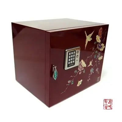 梅花鳥文様螺鈿金庫型ジュエリーボックス【朱合】