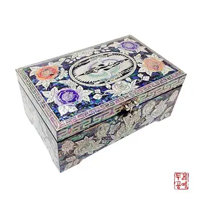 螺鈿細工双学バラ文様ジュエリーボックス
