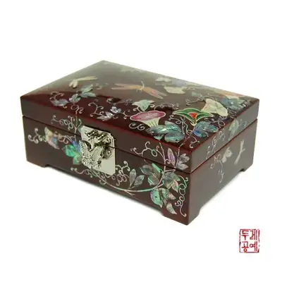 木製ラッパ花ジュエリーボックス