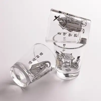 申潤福風俗画変色焼酎グラスセット