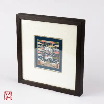 刺繍額縁 双虎 小