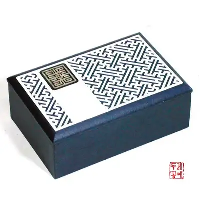 韓紙螺鈿名刺箱（青色）