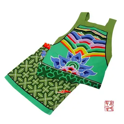 丹青文様エプロン