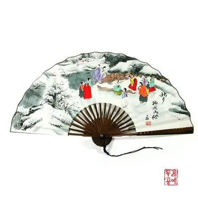 烏竹装飾絵扇[板跳び]