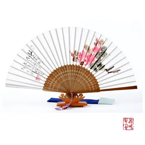 東洋画シルク扇