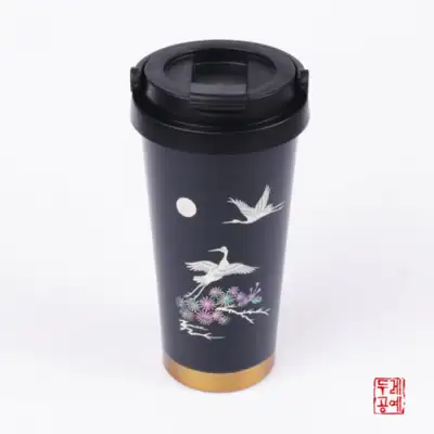 月下松鶴 螺鈿タンブラー