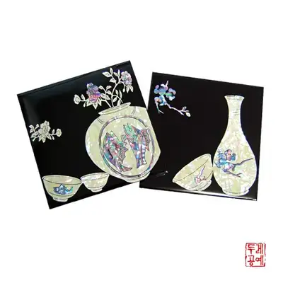 磁器文様 コースター セット (2pcs)