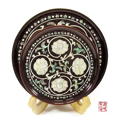 円形トレイセット[牡丹]