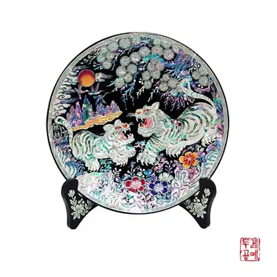 彩画山水白虎争盤[小]