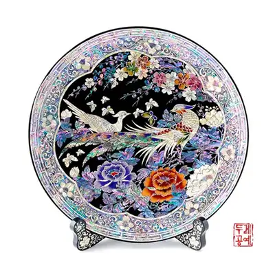 孔雀の庭 丸型トレー