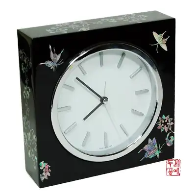 螺鈿漆器卓上時計-角型大 2008