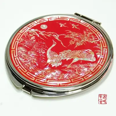 円形ハンドミラー（大）_双鶴