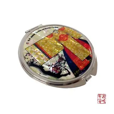 円形ハンドミラー[大]_黄圓杉
