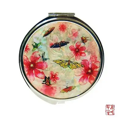 水墨花蝶 ラウンドハンドミラー