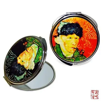 ゴッホ パイプをくわえた自画像 ハンドミラー