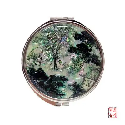 【鄭敾】 隠谷幽居図 ハンドミラー